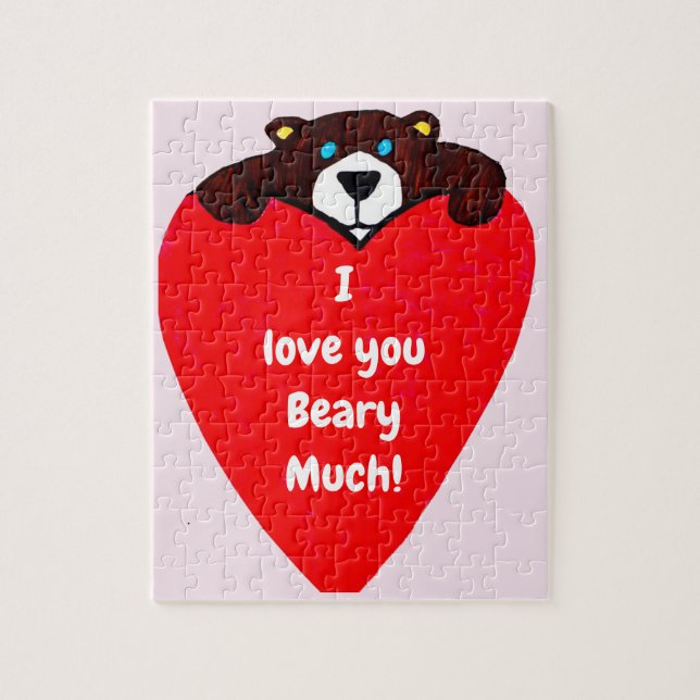 "JE T'AIME", TEDDY BEAR puzzle (Vertical)