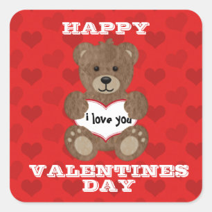 Je T'Aime Teddy Bear Sticker