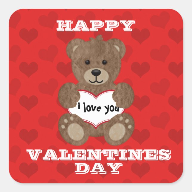 Je T'Aime Teddy Bear Sticker (Devant)