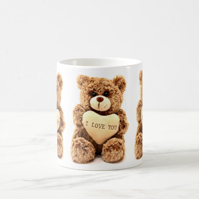 Je T'Aime Teddy Bear White Coffee Mug (Centre)