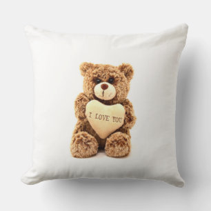 Je t'aime Teddy Ours Jeter Oreiller