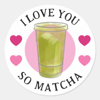 Je t'aime tellement autocollants Matcha