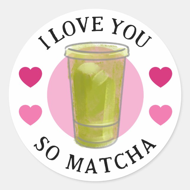 Je t'aime tellement autocollants Matcha (Devant)