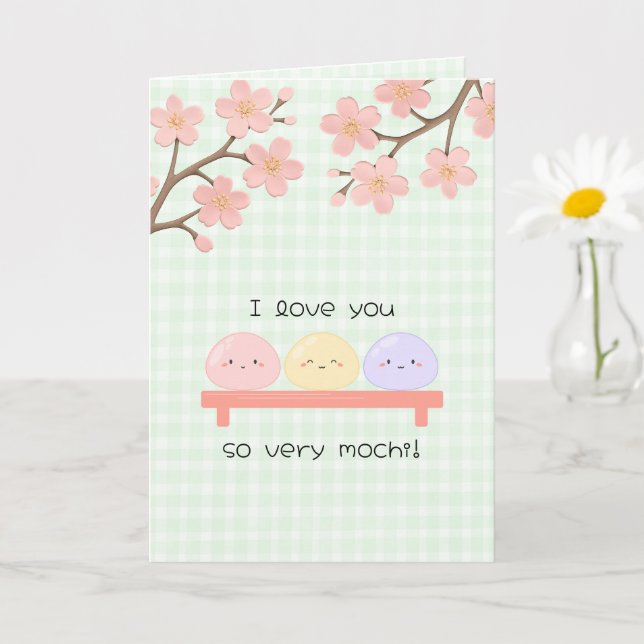 Je T'Aime Tellement Mochi Carte de la Saint-Valent (Petite plante)