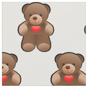 Je t'aime tissu d'impression d'ours de nounours