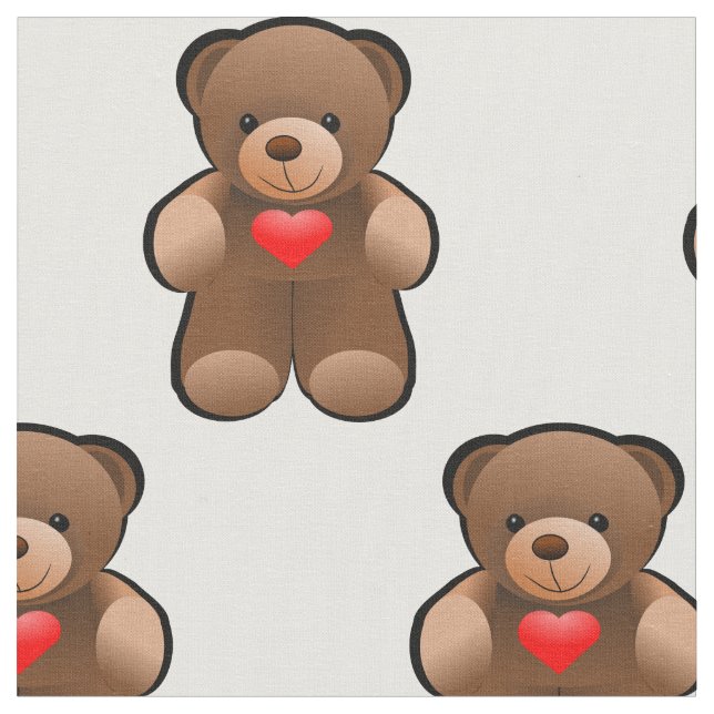 Je t'aime tissu d'impression d'ours de nounours (Fermer)