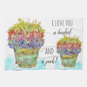 Je t'aime un Bushel et un Peck Serviette de cuisin