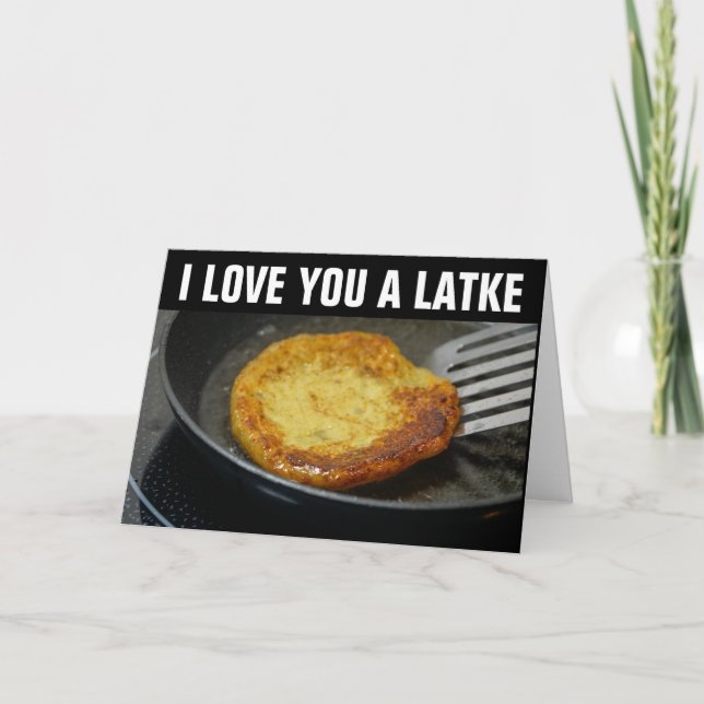 JE T'AIME UN LATKE Cartes de vœux de Hanoukka (Devant)