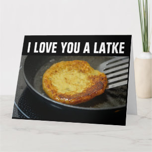 JE T'AIME UN LATKE Cartes de vœux de Hanukkah