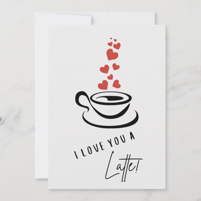 Je t'aime un latte Carte de la Saint-Valentin (Devant)