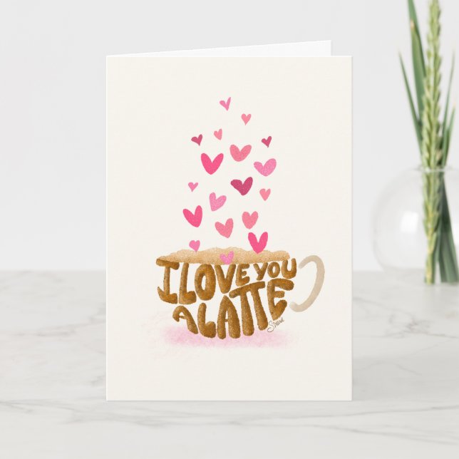 Je t'aime un latte Carte de la Saint-Valentin (Devant)