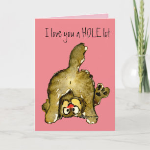 Je t'aime un lot de TROU Cartoon Cat Carte de voeu