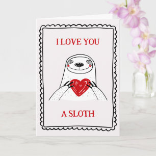 Je t'aime un paresseux Carte de la Saint-Valentin