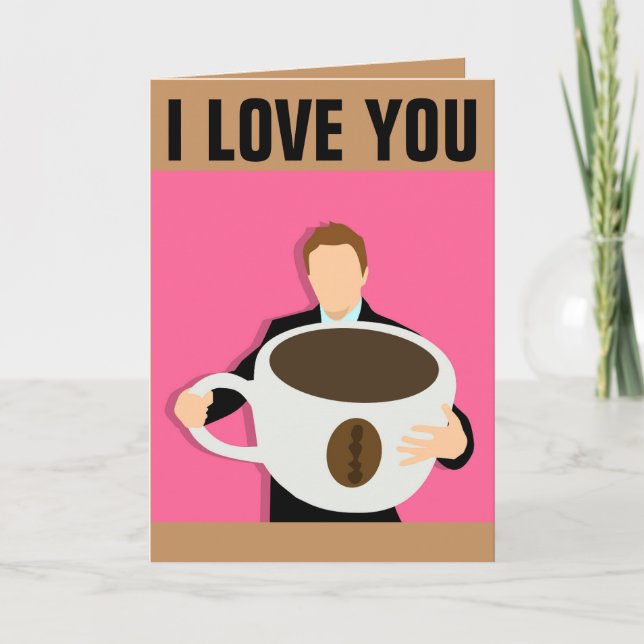 JE T'AIME UNE CARTE DE SALUT DE CAFÉ LATTE (Devant)
