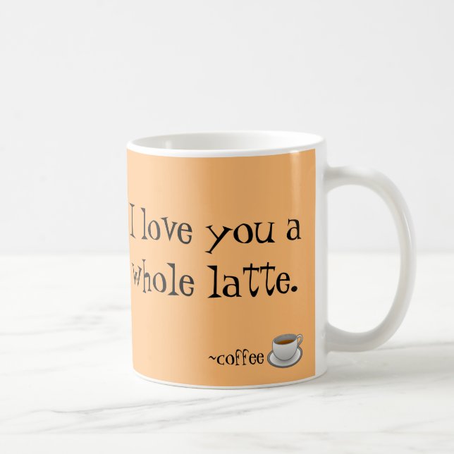 Je T'Aime Une Mug De Café En Latte Entier (Droite)