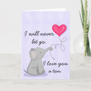 Je t'aime une tonne carte éléphant