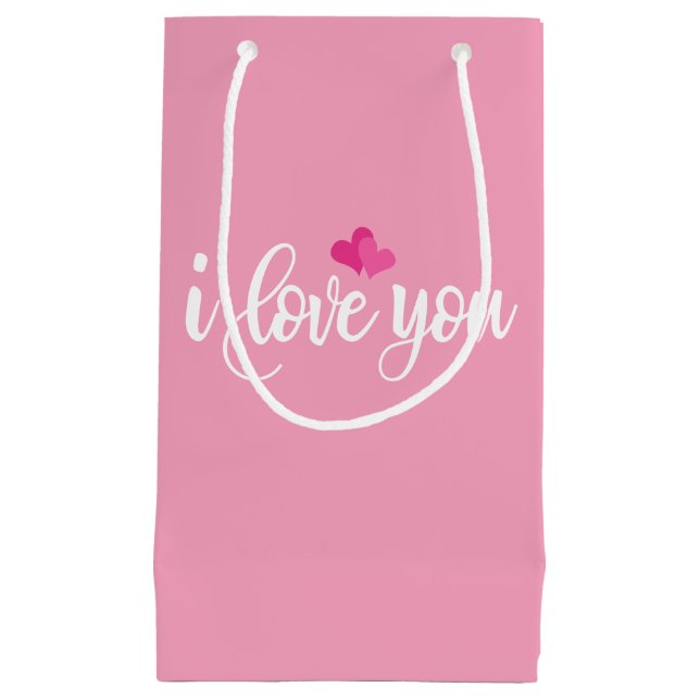 Je t'aime Valentine Calligraphie | Sac Cadeau (Devant)
