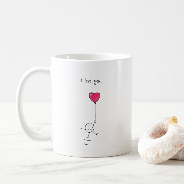 Je t'aime Valentines Jour Cadeau Mug (Avec donut)