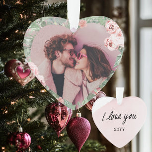 Je T'Aime Valentines Jour Coeur En Forme Ornement