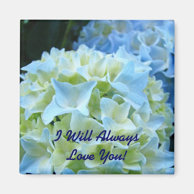 Je t'aimerai toujours ! aimant Bleus Hydrangeas (Devant)
