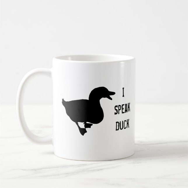 "Je tasse de café de silhouette de canard de Pekin (Gauche)