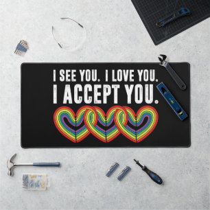 Je te vois je t'aime je t'accepte arc-en-ciel LGBT