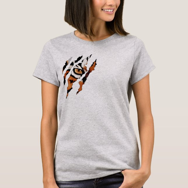 Je Te Vois. T-Shirt OEil Tigress Et Lavette (Devant)