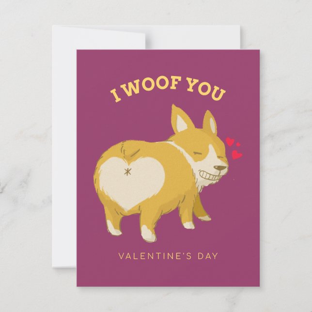 Je te Woof, Saint-Valentin ! Carte (Devant)