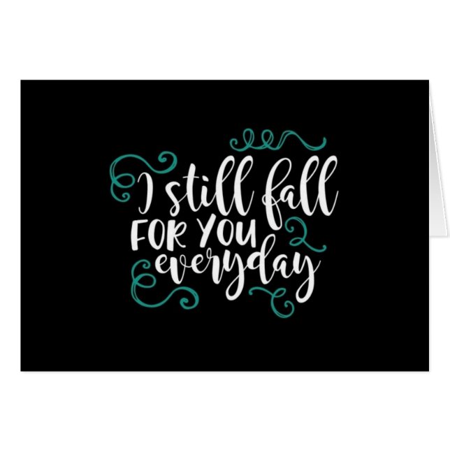 JE "TOMBE TOUS LES JOURS POUR VOUS"=CARTE D'AMOUR (Devant horizontal)