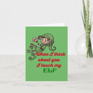 Je touche ma carte de note d'humour de Noël d'Elf