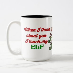 Je touche ma tasse d'humour de Noël d'Elf