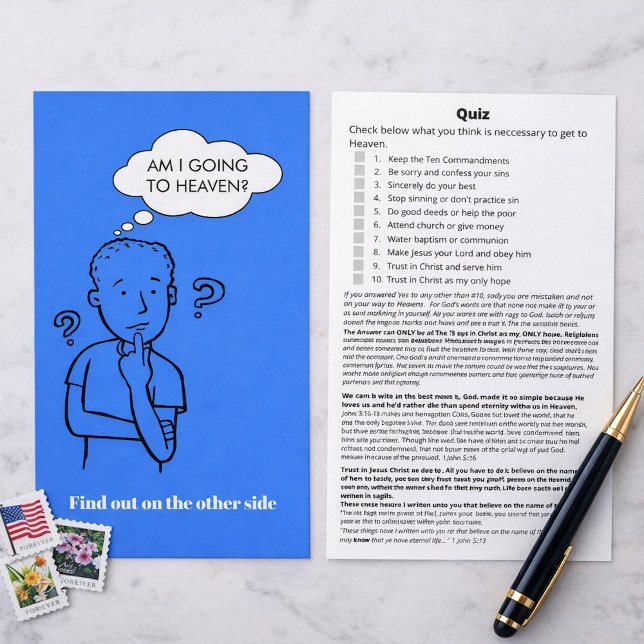 Je Vais Au Paradis Quiz Bible Tract Flyer (Créateur téléchargé)