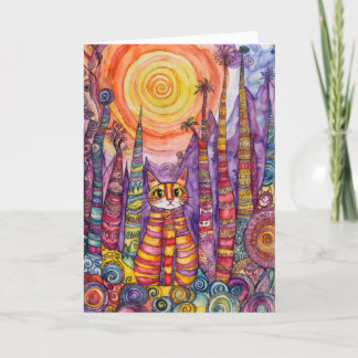 Je vais bien carte de vœux pour chat