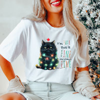 Je vais bien" Drôle Chat T-shirt Noël