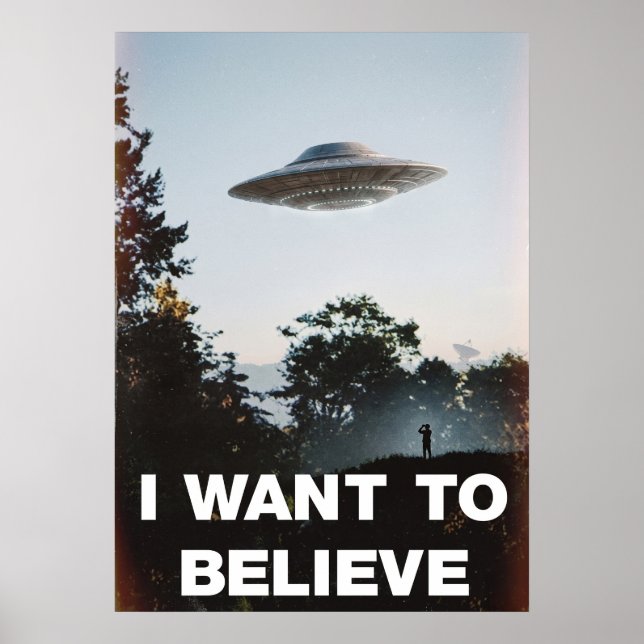 Je veux croire Affiche Rétro UFO (Devant)