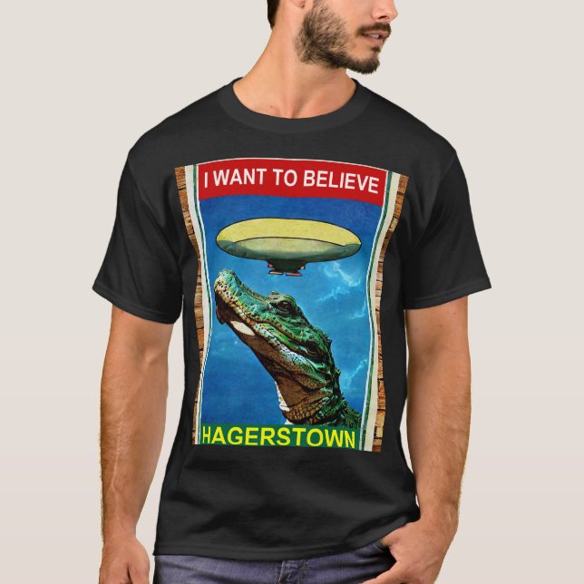 Je veux croire Hagerstown UFO Alligator T-Shirt (Devant)