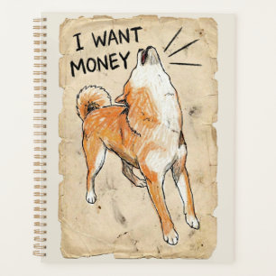 Je veux de l'argent – Mème d'art Shiba Inu qui hur