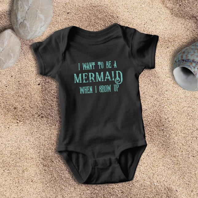 Je veux être un body bébé fille mermaid mignon (Don't we all want to be a mermaid? Cute baby shower gift!)