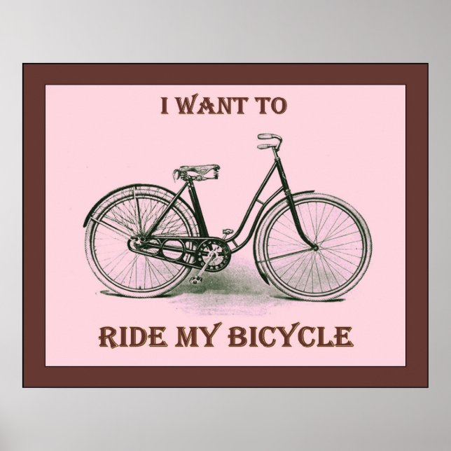 Je Veux Faire Le Tour De Mon Vélo ~ Poster Vintage (Devant)