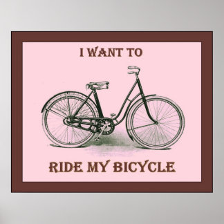 Je Veux Faire Le Tour De Mon Vélo ~ Poster Vintage