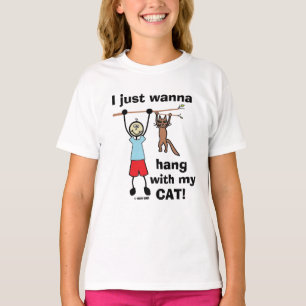 Je Veux Juste M'Accrocher Avec Mon Chat ! T-shirt 