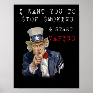 Je veux que vous oncle Sam Vape Premium Poster
