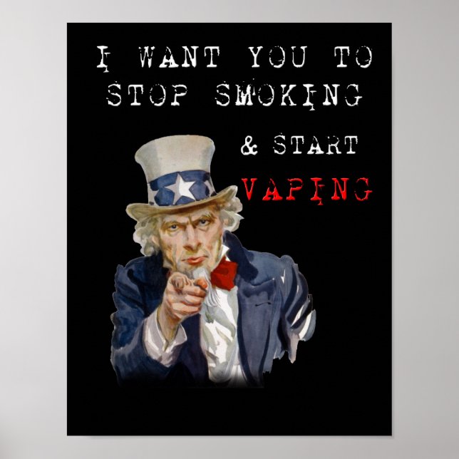 Je veux que vous oncle Sam Vape Premium Poster (Devant)