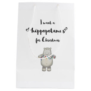 Je veux un hippopotame pour Noël - sac de cadeau