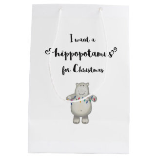 Je veux un hippopotame pour Noël - sac de cadeau