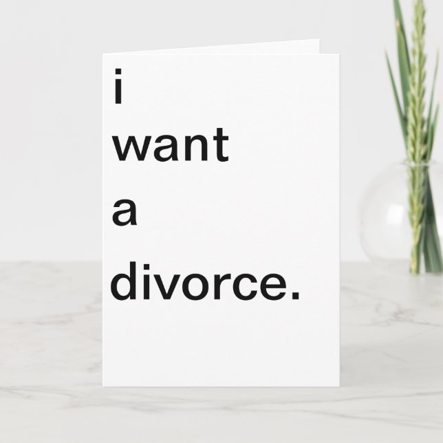 je veux une carte de voeux de divorce (Devant)
