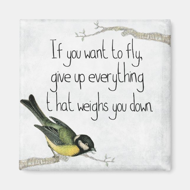 Je Veux Voler 2 Pouces Carré Magnet (Devant)