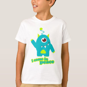 Je viens en paix, t-shirt aqua alien
