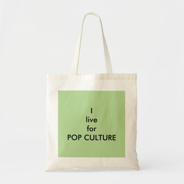 Je vis pour le Sac fourre-tout de devis POP CULTUR (Devant)