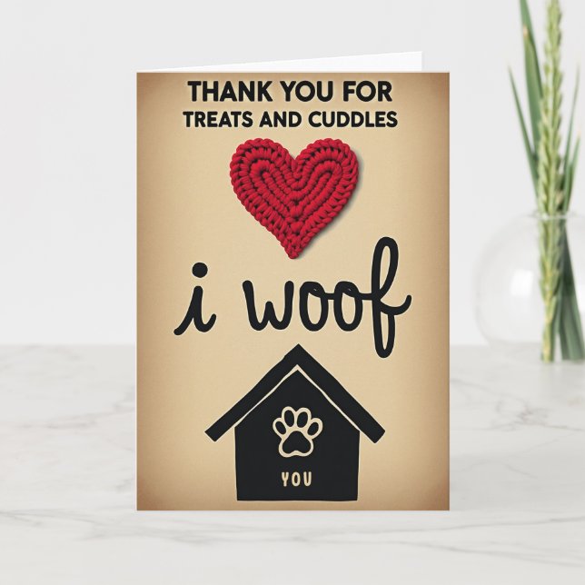 Je Vous Aime Merci Carte Chien (Devant)